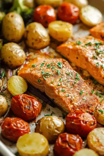 Sheet Pan Baked Salmon and Potatoes