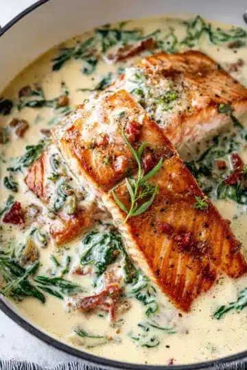 Creamy Garlic Butter Tuscan Salmon