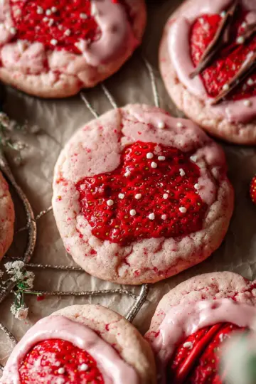 Double Strawberry Sugar Cookies.
