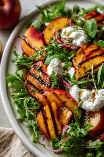 Grilled Nectarine Salad With Burrata