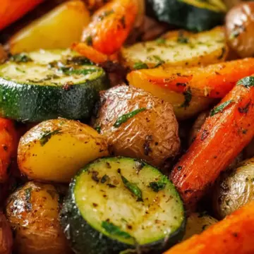 Garlic Herb Roasted Potatoes, Carrots, and Zucchini