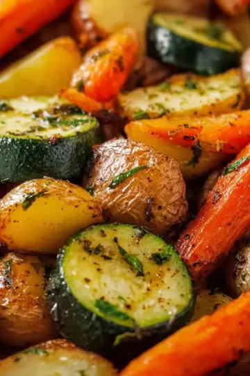 Garlic Herb Roasted Potatoes, Carrots, and Zucchini