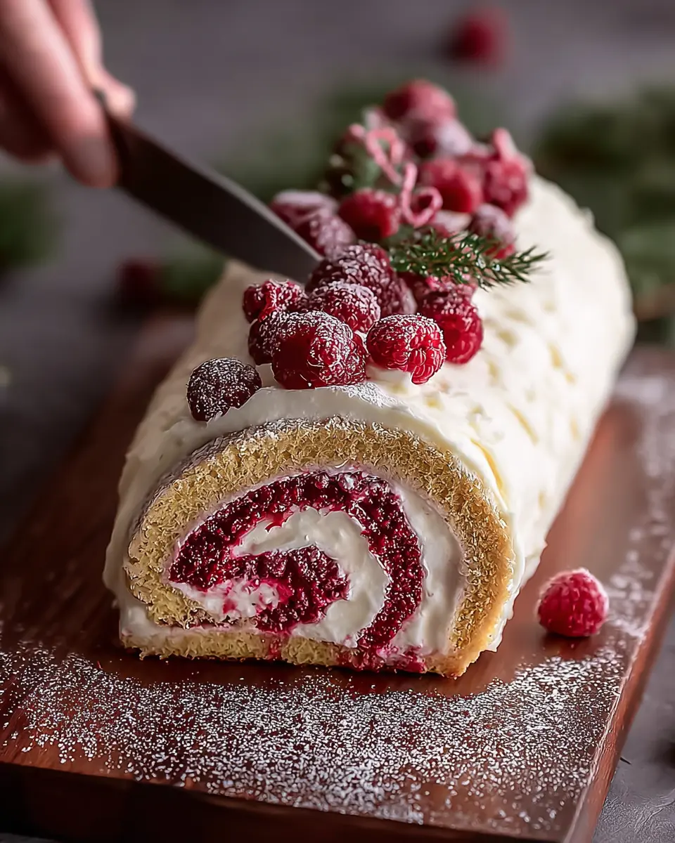 Christmas Raspberry Cake Roll