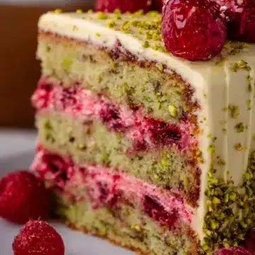 Raspberry Pistachio Cake
