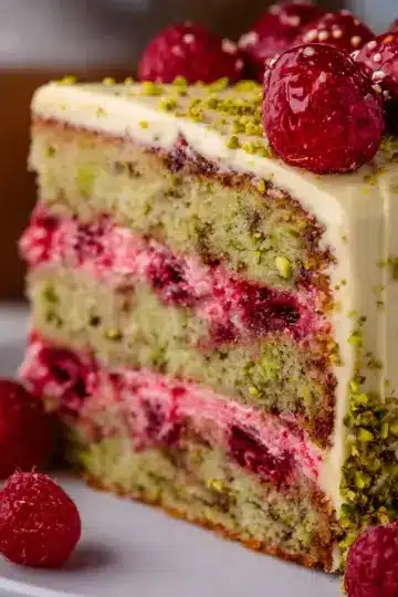 Raspberry Pistachio Cake
