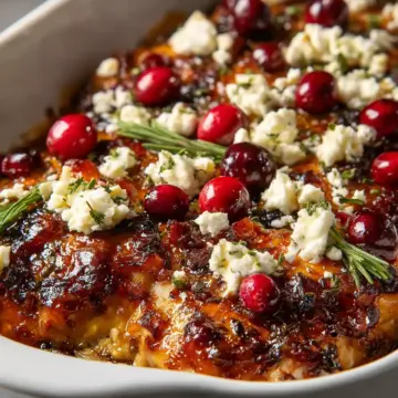 Honey Cranberry Chicken Bake with Feta Cheese