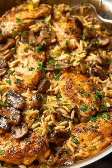 Chicken Marsala Orzo
