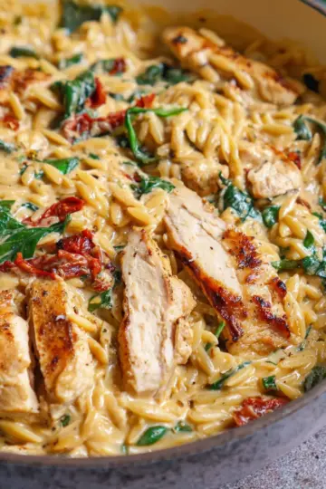 Creamy Tuscan Chicken Orzo