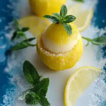 Sorbetto di Limone Dressed Up in a Frozen Lemon Shell