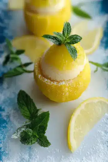 Sorbetto di Limone Dressed Up in a Frozen Lemon Shell