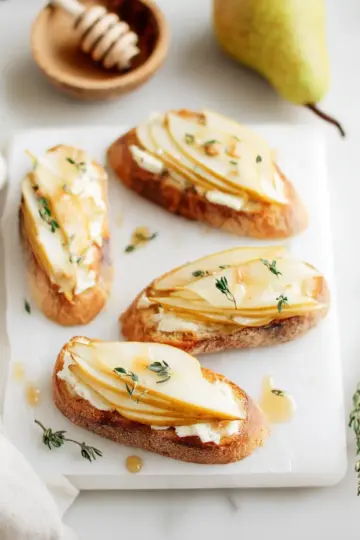 Pear & Brie Crostini (dairy free option)
