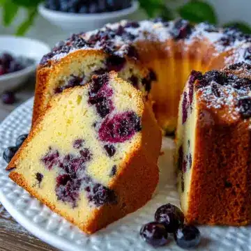 Blueberry Sour Cream Pound Cake