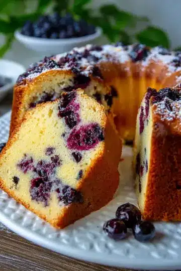Blueberry Sour Cream Pound Cake