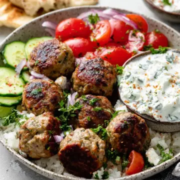Healthy Greek Turkey Meatballs With Tzatziki