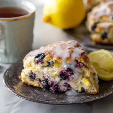 Easy Blueberry Greek Yogurt Scones Recipe with Lemon