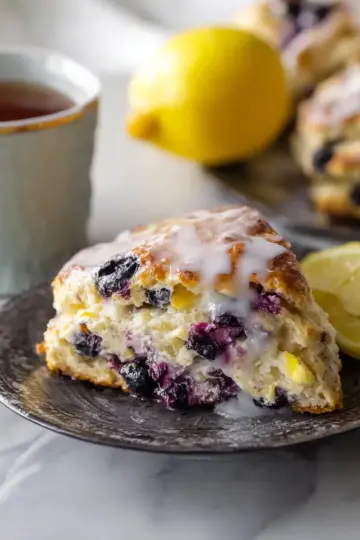 Easy Blueberry Greek Yogurt Scones Recipe with Lemon