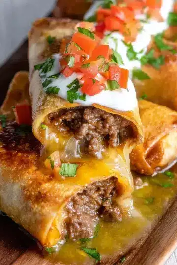 Beef and Cheese Chimichangas Recipe