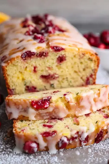 The Best Glazed Cranberry Orange Bread