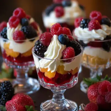 Delightful Mini Trifles with Fresh Fruits and Cream