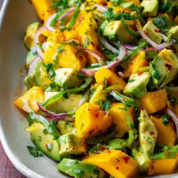 Mango Avocado Salad with a Cayenne Lime Dressing