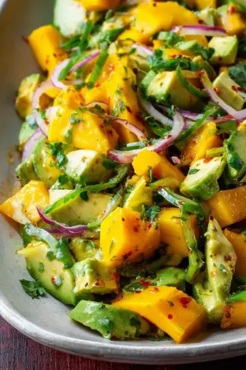 Mango Avocado Salad with a Cayenne Lime Dressing
