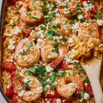 Greek Shrimp and Orzo Pasta Bake