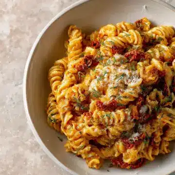 Creamy Sun-Dried Tomato Pasta with Capers and Dill
