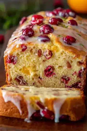 Cranberry Bread with Orange Glaze