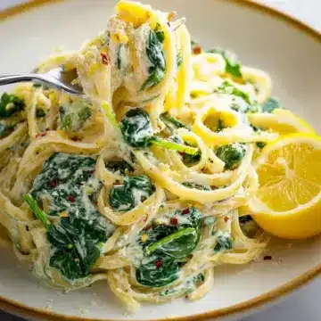 EASY LEMON RICOTTA PASTA & SPINACH