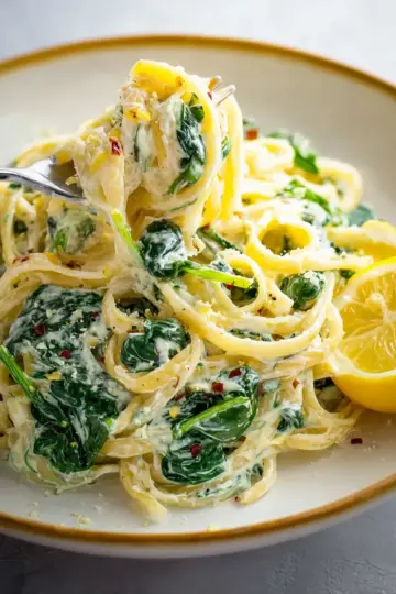 EASY LEMON RICOTTA PASTA & SPINACH