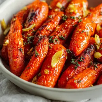 Oven Roasted Carrots with Honey Garlic Butter Glaze
