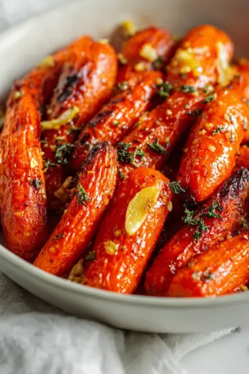 Oven Roasted Carrots with Honey Garlic Butter Glaze