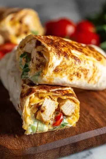 Cheesy Garlic Chicken Wraps