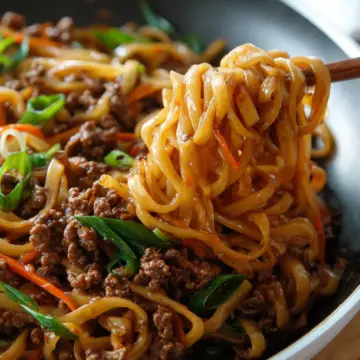 Mongolian Ground Beef Noodles