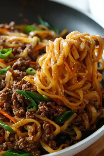 Mongolian Ground Beef Noodles