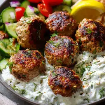 Greek Turkey Meatballs with Tzatziki Sauce