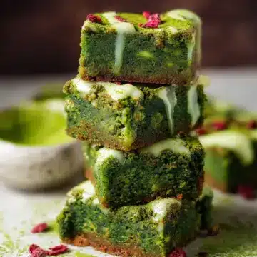 Extra ­­Fudgy Matcha Brownies with White Chocolate