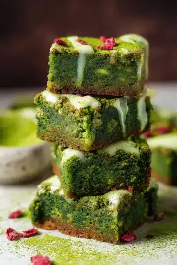 Extra Fudgy Matcha Brownies with White Chocolate