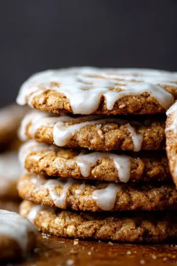 Iced Gingerbread Oatmeal Cookies