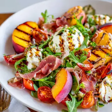 Grilled Nectarine Burrata Prosciutto Salad