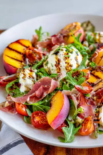 Grilled Nectarine Burrata Prosciutto Salad
