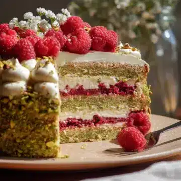 Pistachio Raspberry Cake
