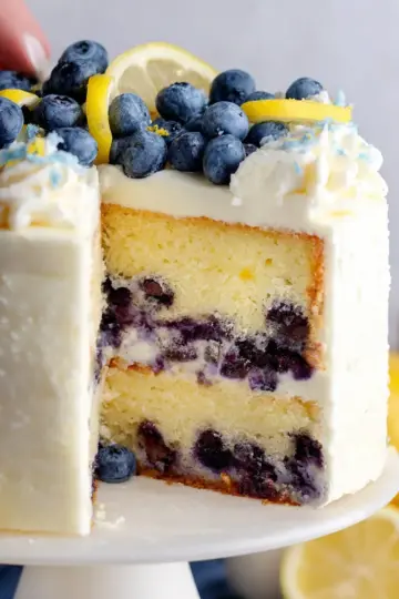 Lemon Blueberry Cake with Lemon Cream Cheese Buttercream