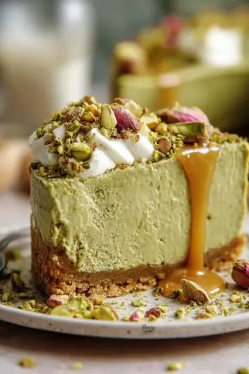 No-Bake Vegan Pistachio Cheesecake