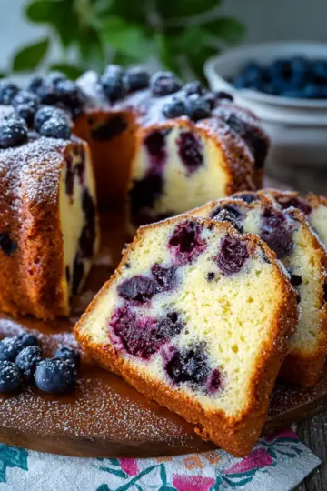 Blueberry Sour Cream Pound Cake