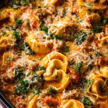 Slow Cooker Sausage and Cheese Tortellini