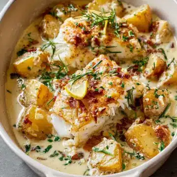 Cod & Potatoes in Rosemary Cream Sauce