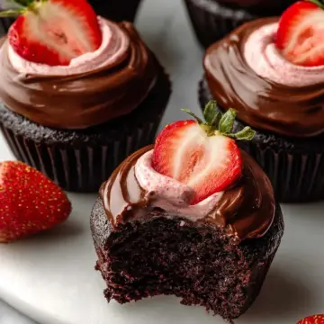 Chocolate Covered Strawberry Cupcakes