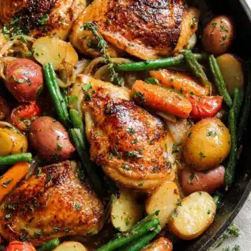 One Pan Honey Mustard Chicken and Vegetables