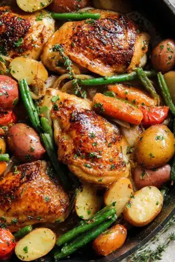 One Pan Honey Mustard Chicken and Vegetables